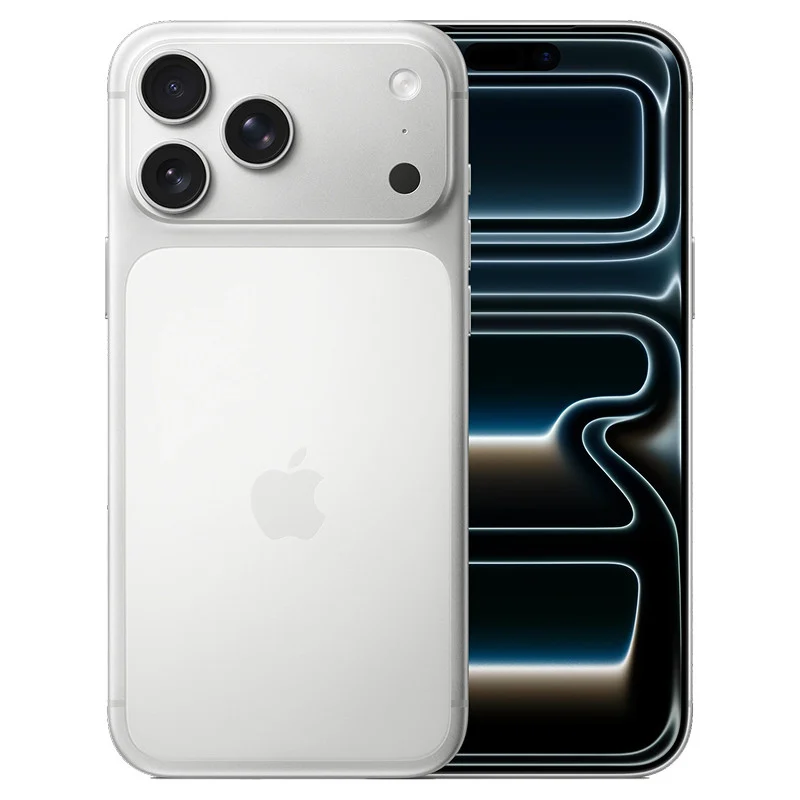Apple iPhone 17 Pro Max Silver (Серебристый) Смартфон Apple iPhone 17 Pro Max Silver — вид сзади и спереди, серебристый цвет