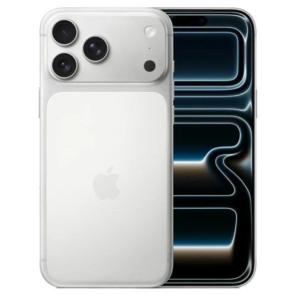 Смартфон iPhone 17 Pro Max 512Gb Silver титановый корпус вид сзади.