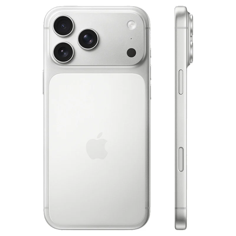 Apple iPhone 17 Pro Max Silver (Серебристый) Смартфон Apple iPhone 17 Pro Max Silver — вид сзади и спереди, серебристый цвет